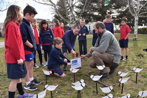 Twizel Putting in signs